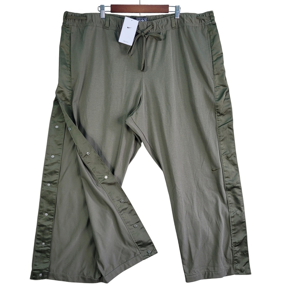 Nike Devin Booker Basketball Snap Pants Mens Size 4XL Olive Green Engineered NEW